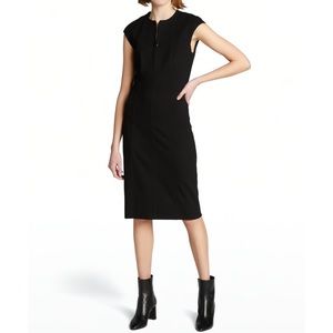 Akris Punto Cap-Sleeve Zip-Front Seamed Dress